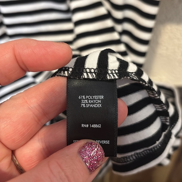 NWT Torrid black and white striped jersey cold shoulder dress, size 3 (22/24) - Picture 4 of 4